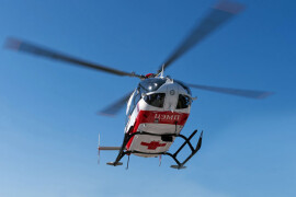 Санитарный вертолет с посадочной площадки в Ногинске эвакуировал пациентку в московскую клинику