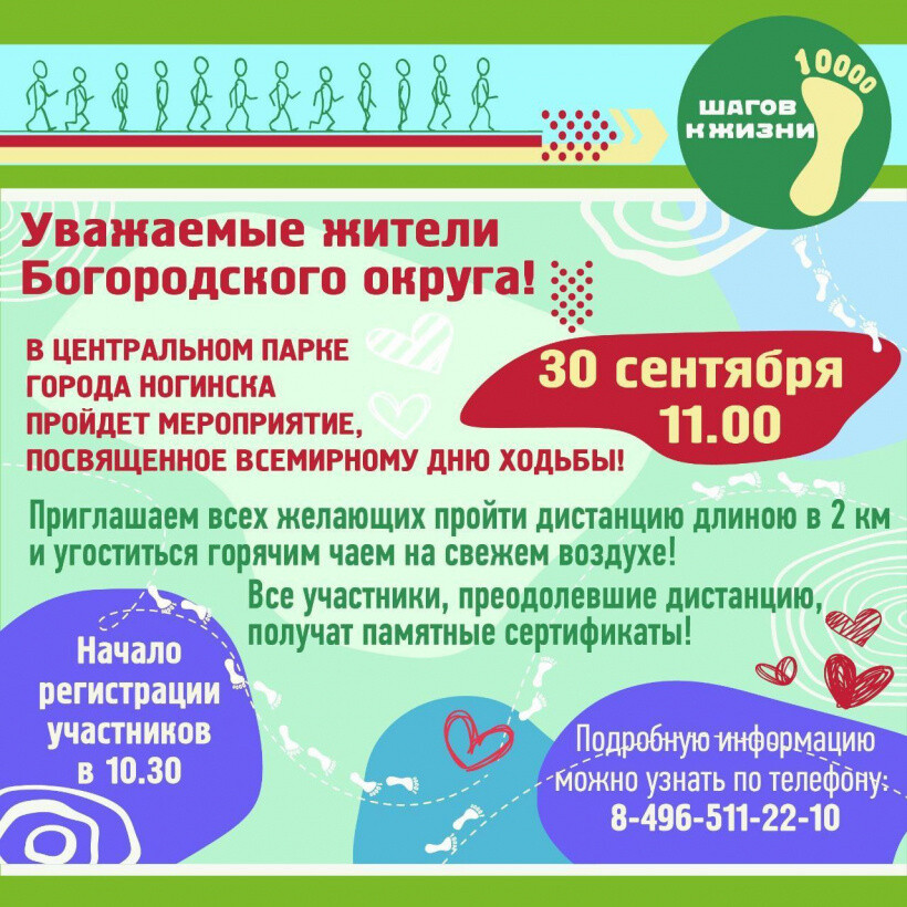 Всероссийская акция ко Всемирному дню ходьбы пройдёт в Богородском округе